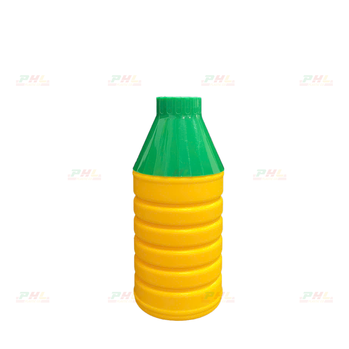 Chai HDPE/COEX 500mL ø34mm Tròn Gân Vai Xuôi - Vàng