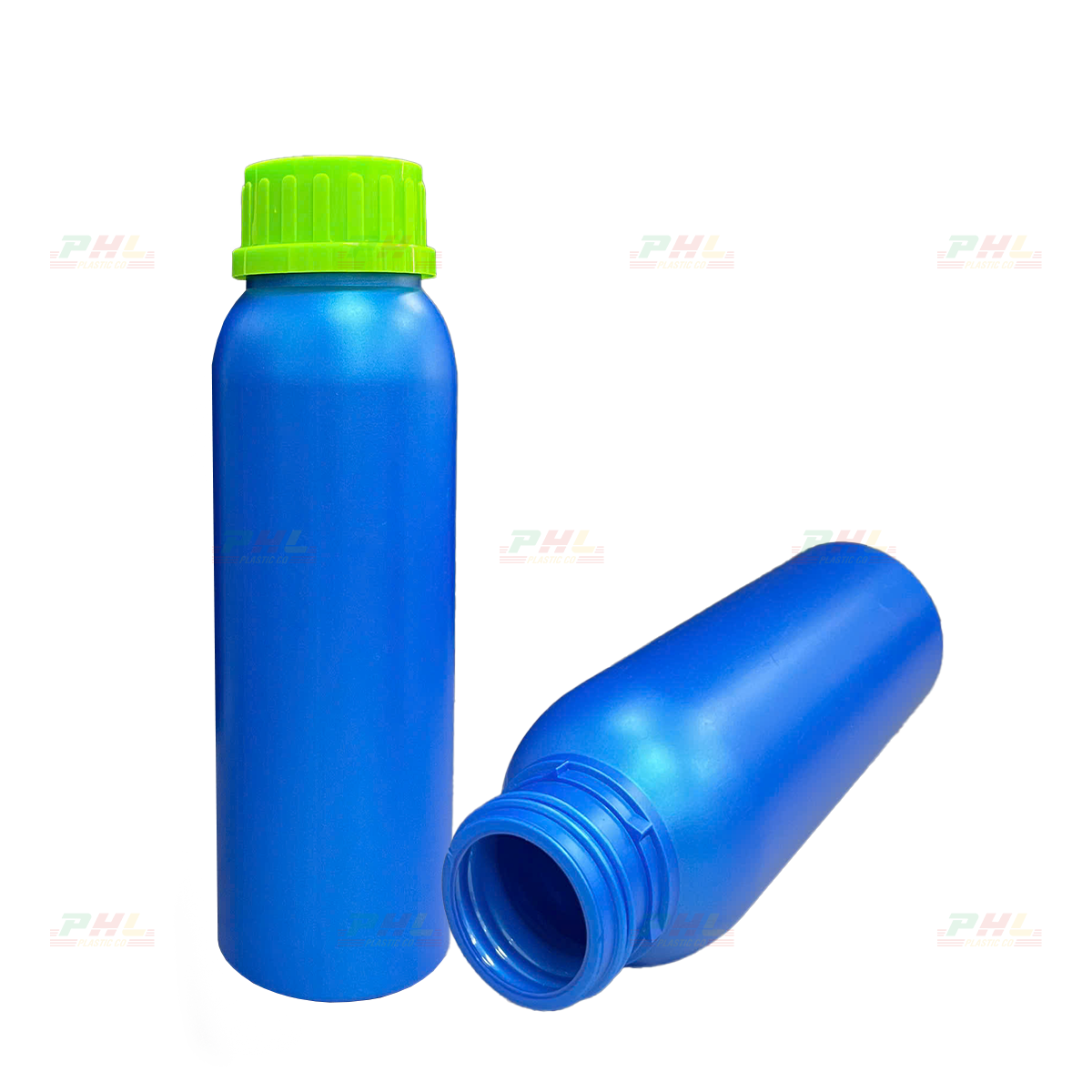Chai HDPE/COEX 500mL ø43mm Tròn Cao - Metallic Blue
