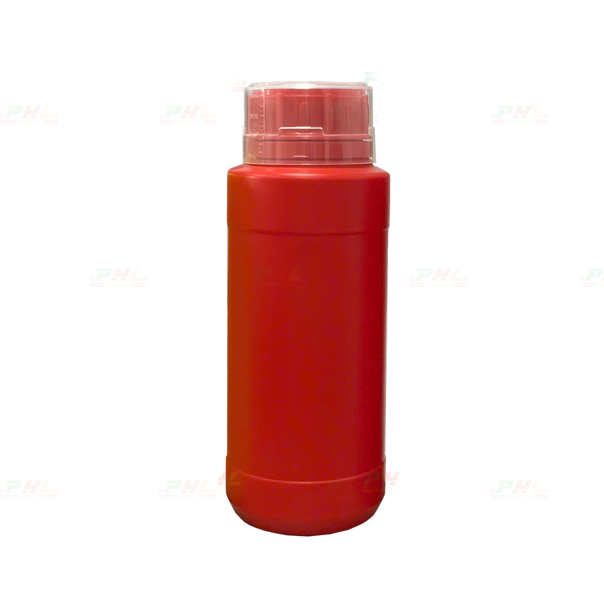 Chai HDPE/COEX 500mL ø50mm Tròn Hai Gờ - Đỏ