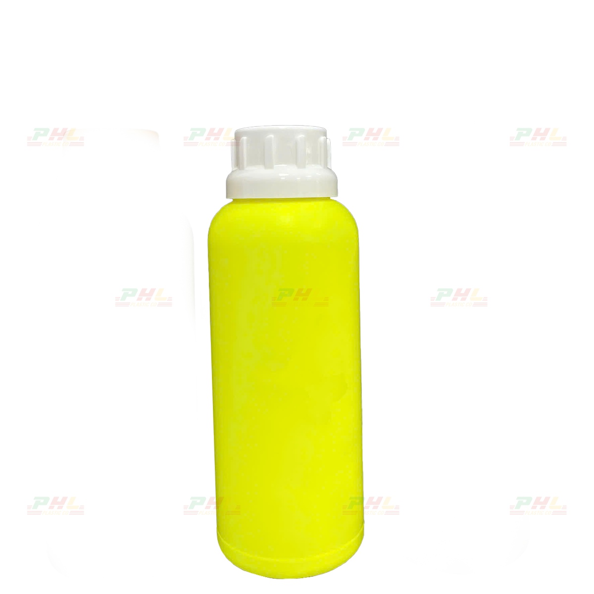 Chai HDPE/COEX 500mL ø38mm Tròn Một Gờ - Vàng Neon