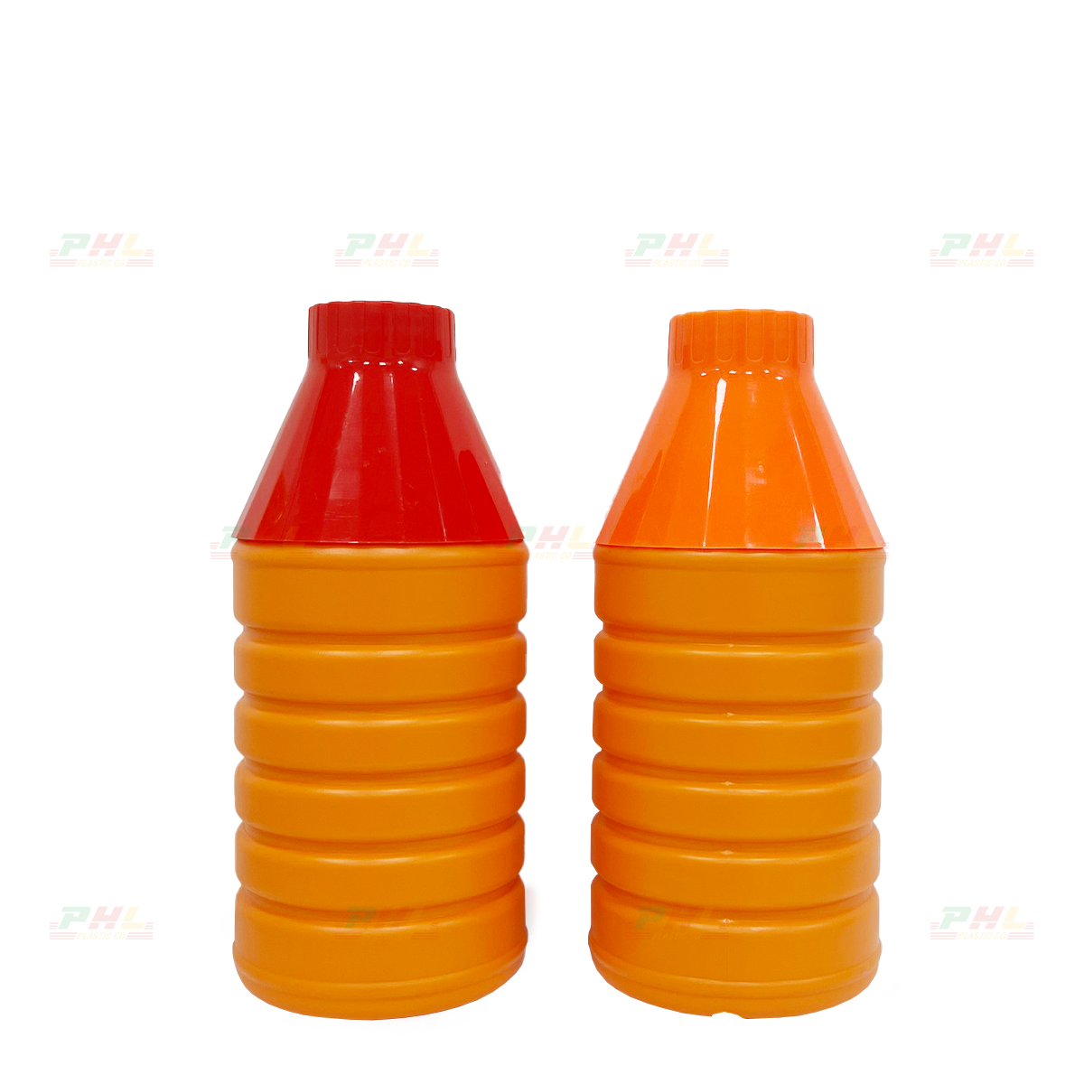 Chai HDPE/COEX 500mL ø34mm Tròn Gân Vai Xuôi - Cam