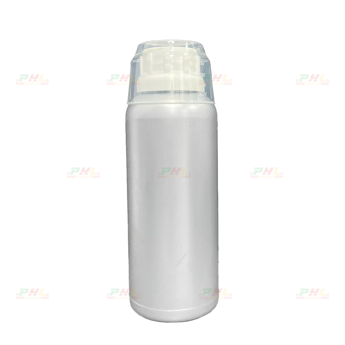 Chai HDPE/COEX 500mL ø38mm Tròn Một Gờ - Metallic Silver