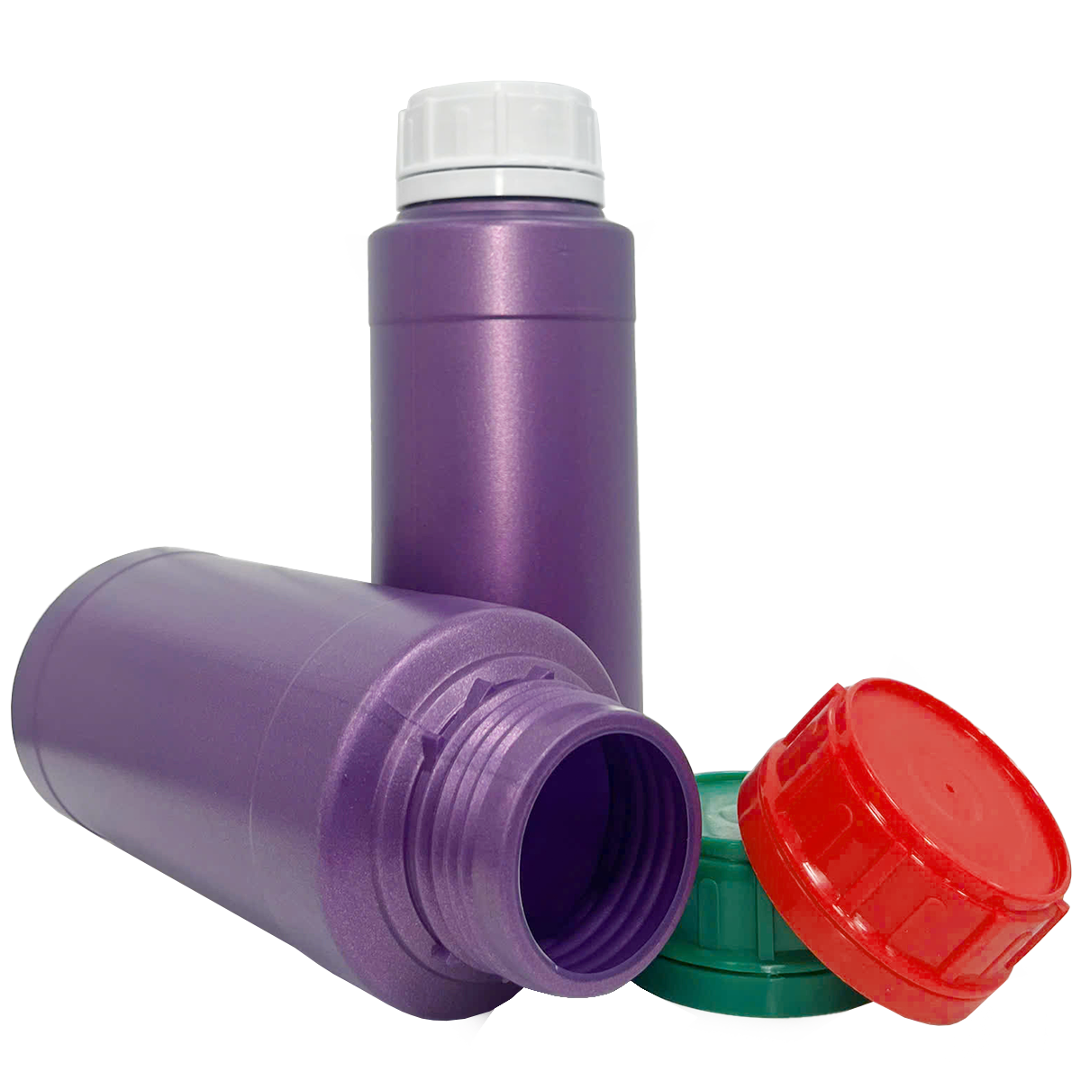 Chai HDPE/COEX 500mL ø50mm Tròn Hai Gờ - Metallic Purple
