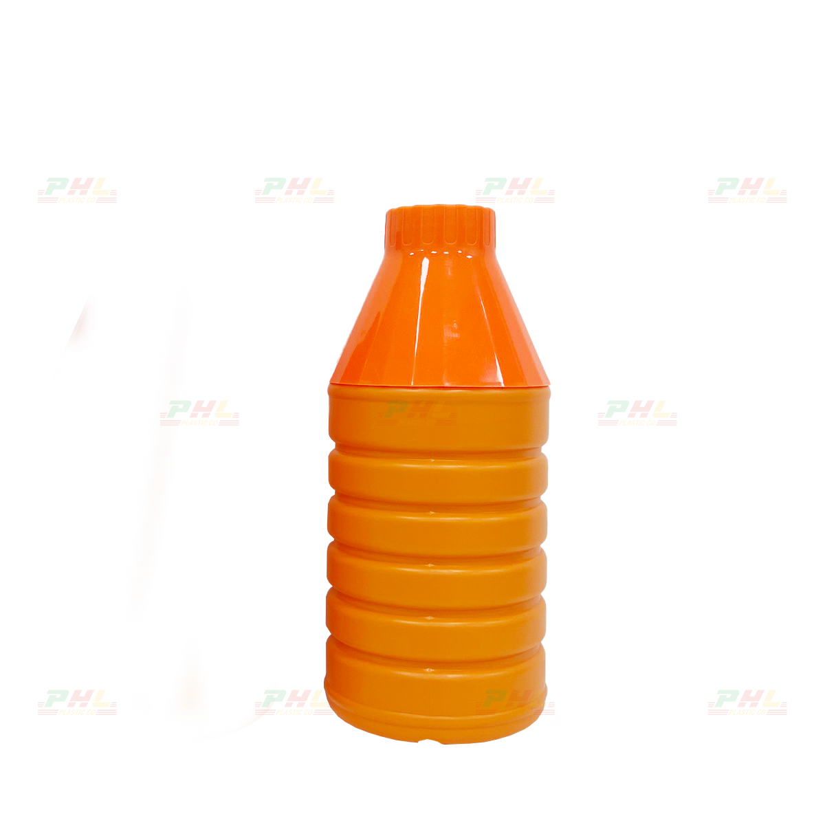 Chai HDPE/COEX 500mL ø34mm Tròn Gân Vai Xuôi - Cam