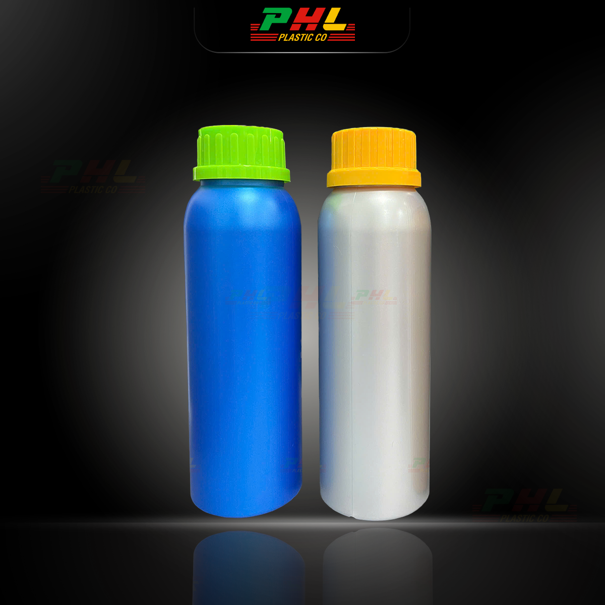 Chai HDPE/COEX 500mL ø43mm Tròn Cao - Metallic Blue