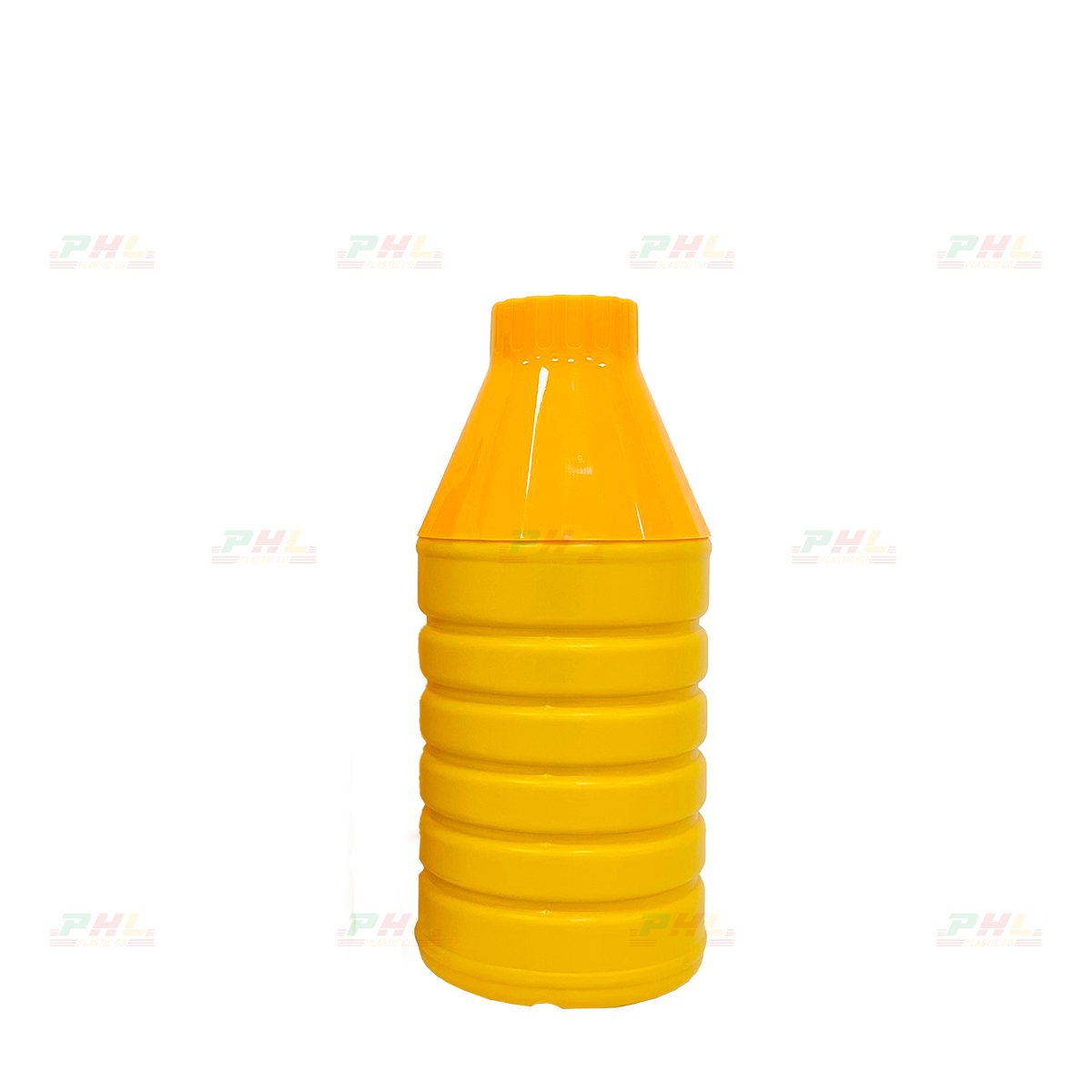 Chai HDPE/COEX 500mL ø34mm Tròn Gân Vai Xuôi - Vàng