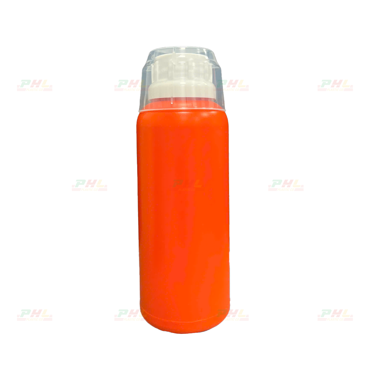 Chai HDPE/COEX 500mL ø38mm Tròn Một Gờ - Cam Tươi