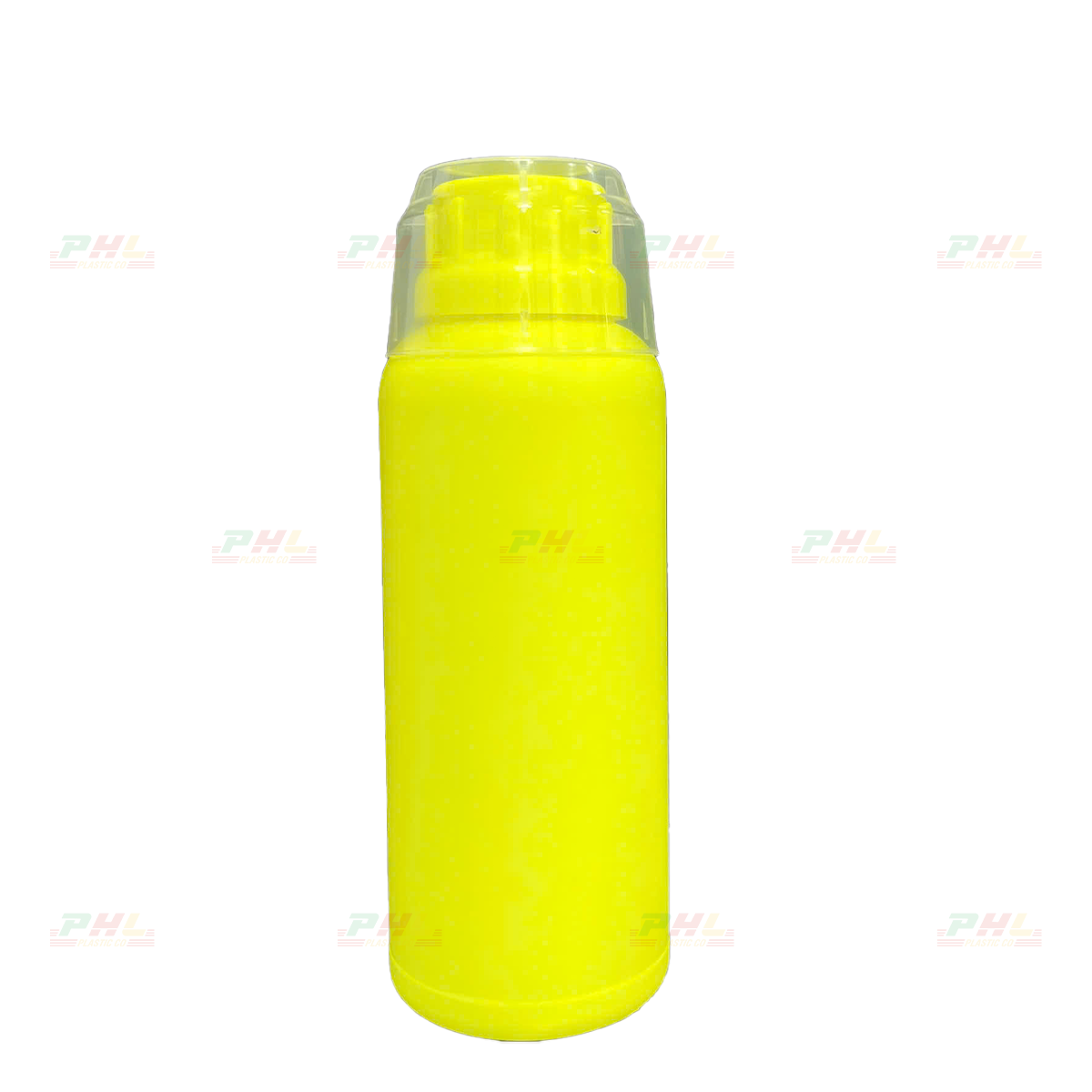 Chai HDPE/COEX 500mL ø38mm Tròn Một Gờ - Vàng Neon