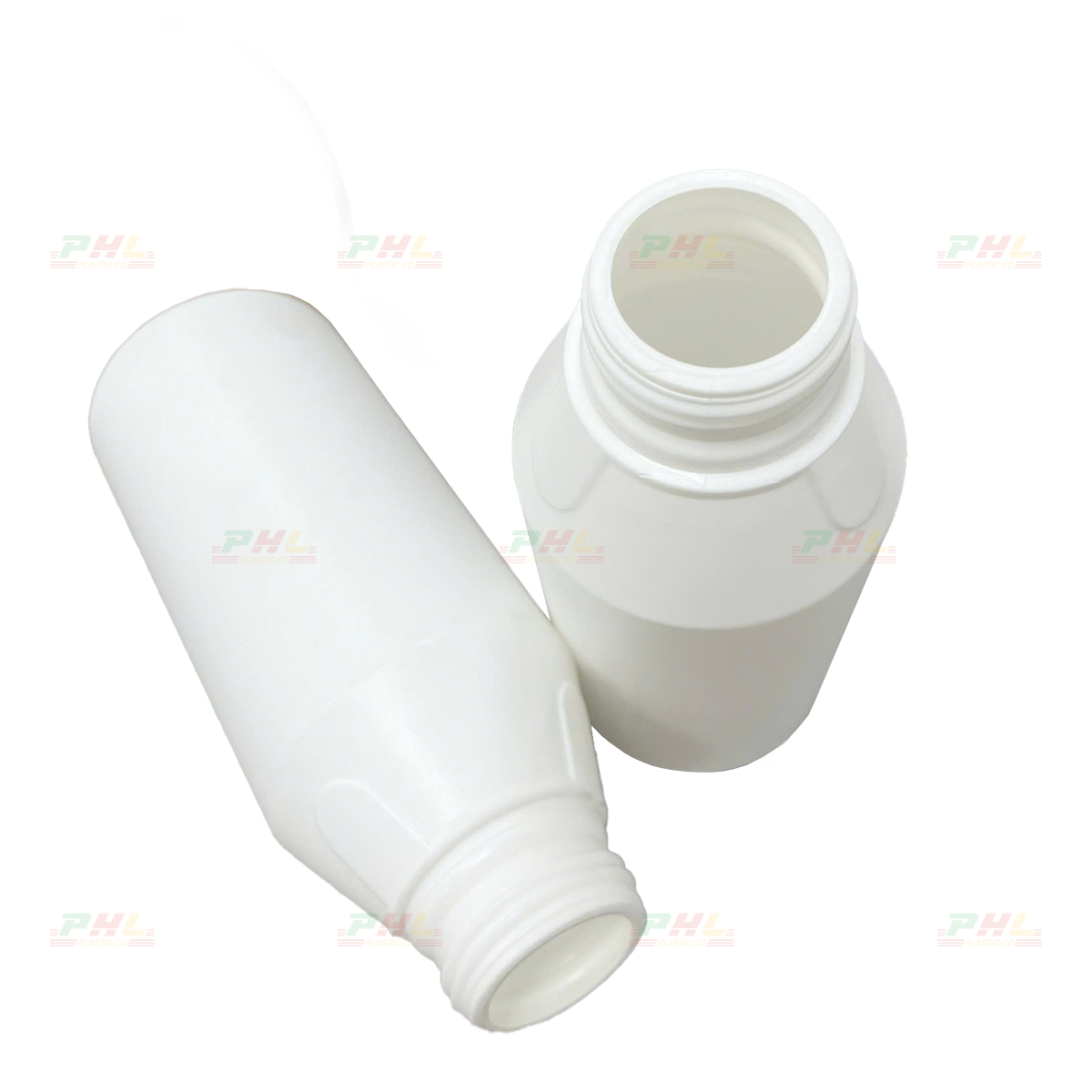 Chai HDPE/COEX 500mL ø43mm Tròn Ba Cạnh - Trắng Sữa