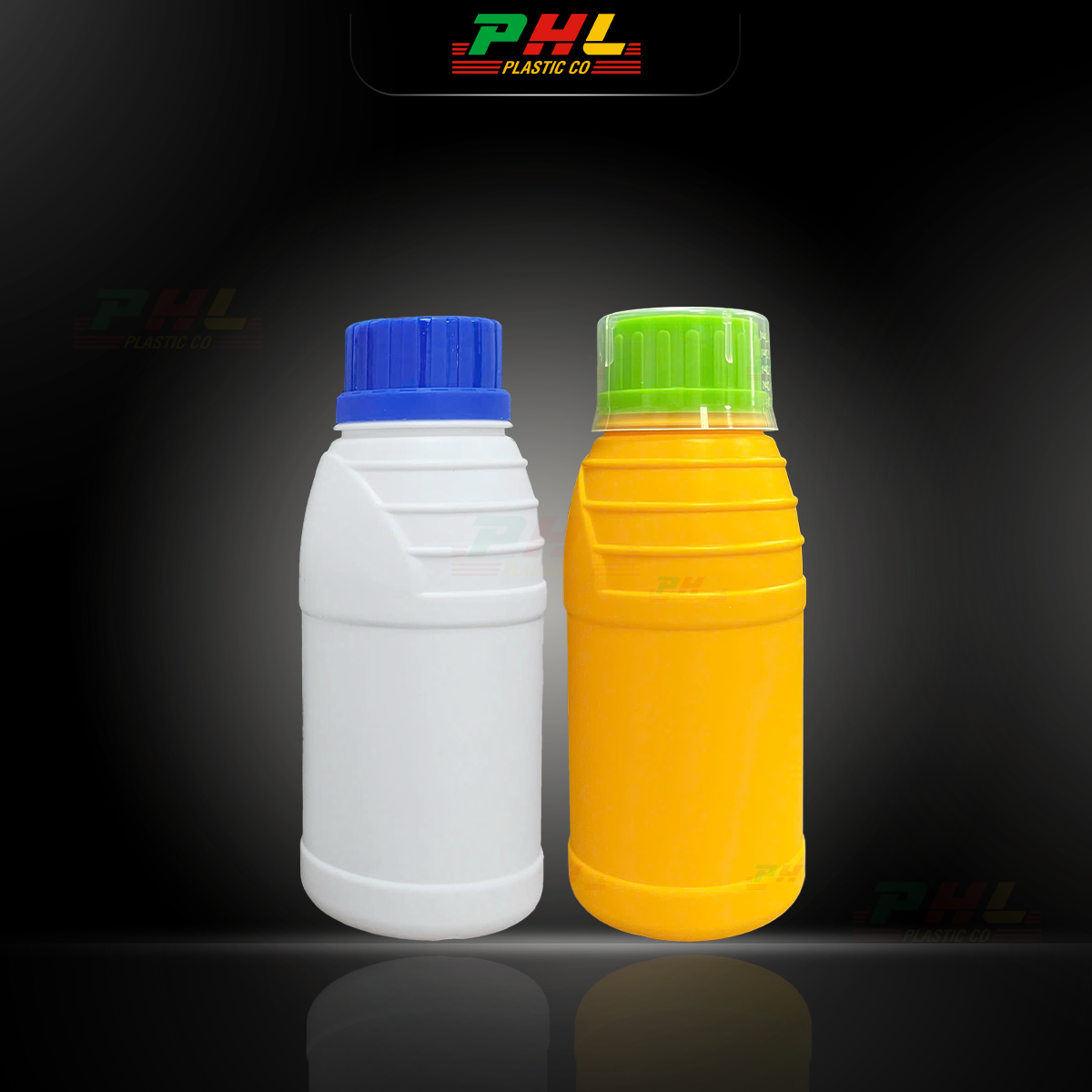 Chai HDPE/COEX 500mL ø43mm Tròn Vai Gân - Trắng Sữa