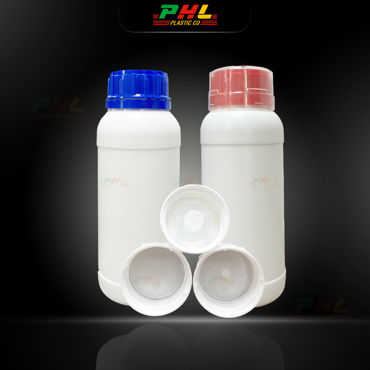 Chai HDPE/COEX 550mL ø50mm Tròn Hai Gờ - Trắng Sữa