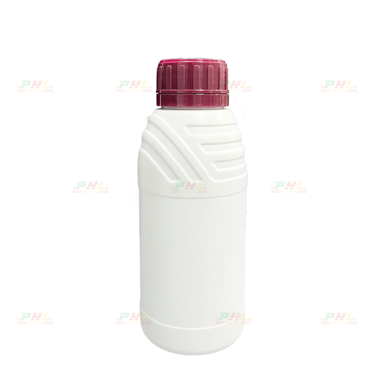HDPE/COEX 500mL ø42.5mm Round Ribbed Shoulder Bottle - Milky White