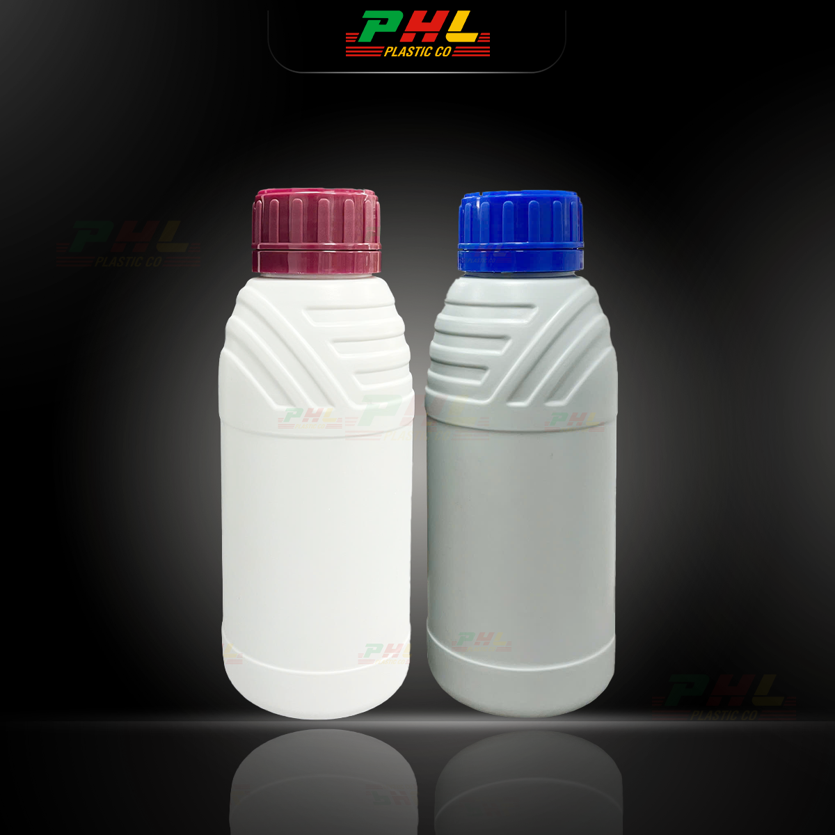 HDPE/COEX 500mL ø42.5mm Round Ribbed Shoulder Bottle - Milky White