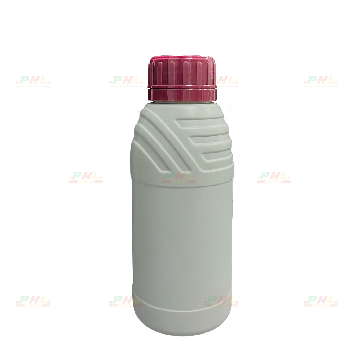 HDPE/COEX 500mL ø42.5mm Round Ribbed Shoulder Bottle - Grey