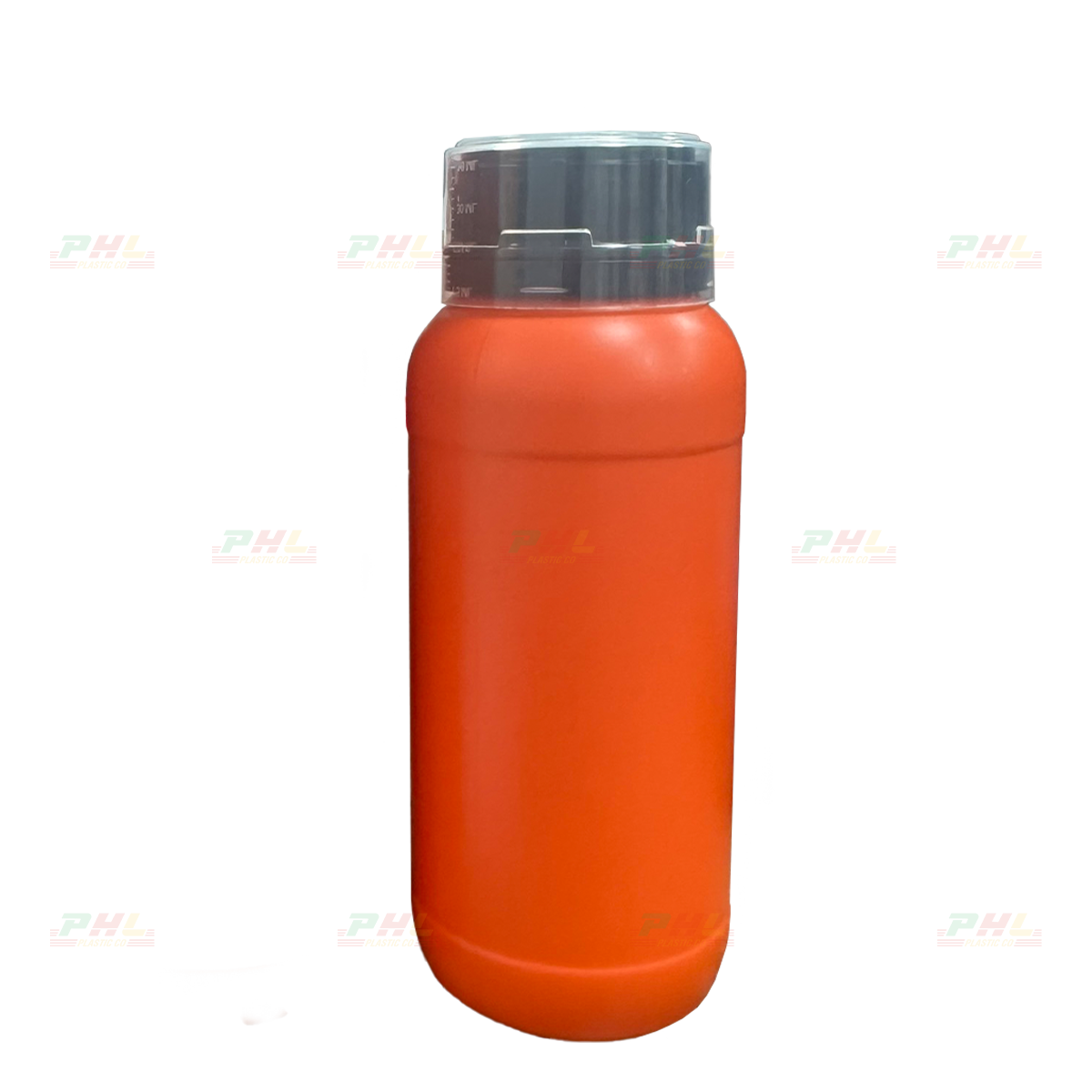 Chai HDPE/COEX 550mL ø50mm Tròn Hai Gờ - Cam