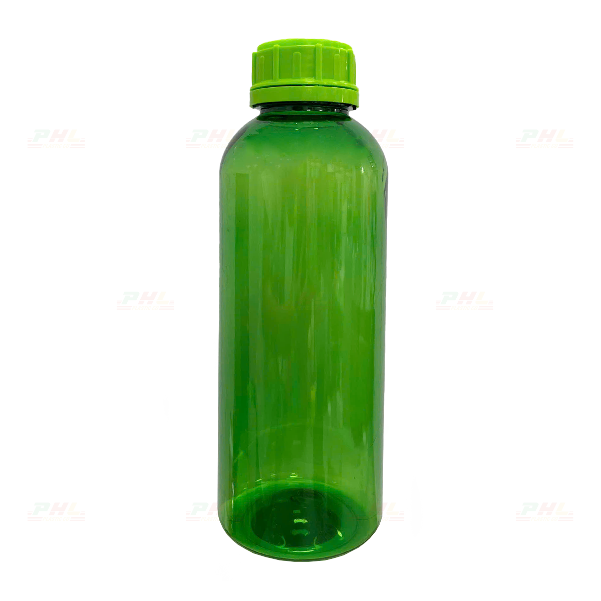 Chai PET 1000mL (1Lit) ø50mm Tròn - Xanh Lá Trong