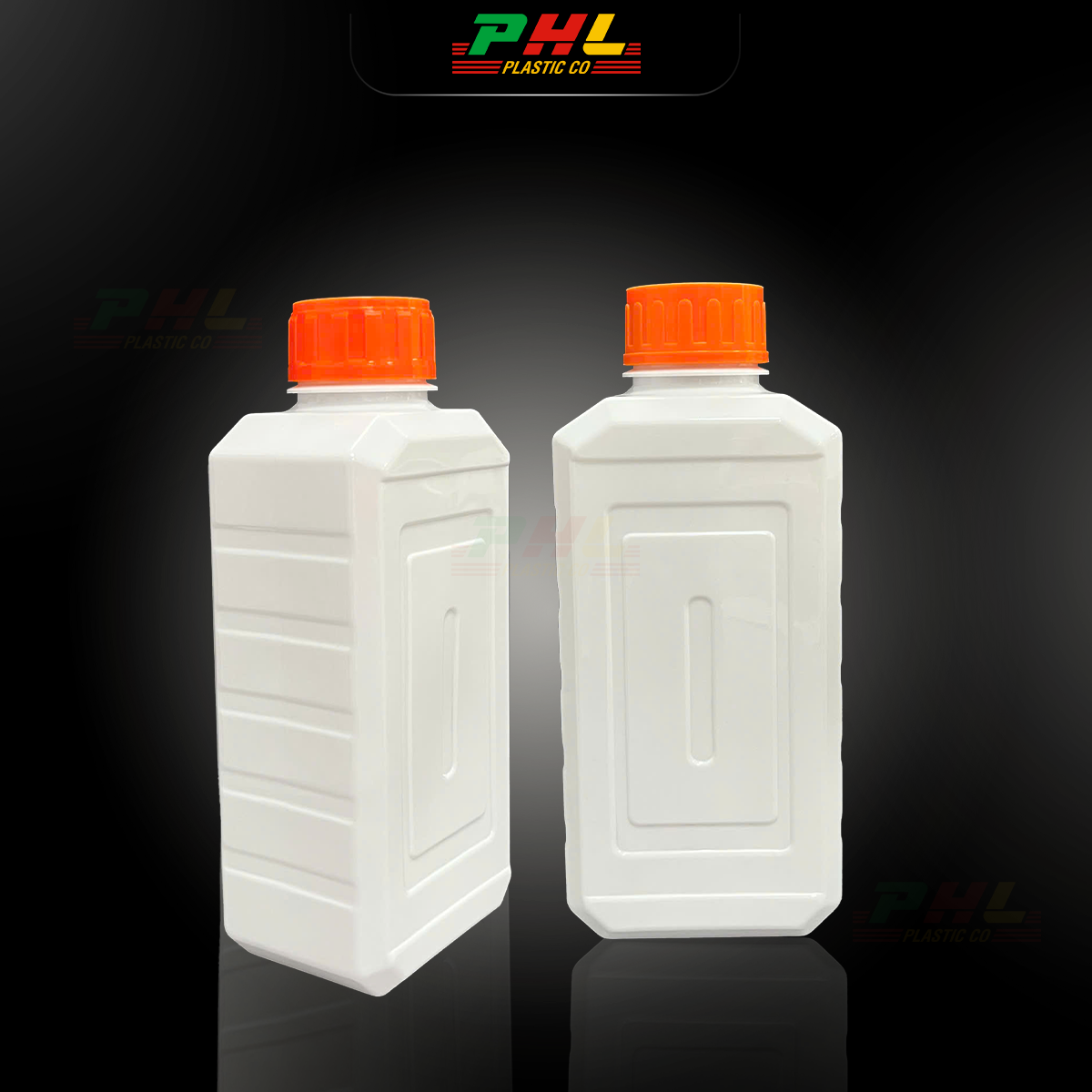 Chai PET 1000mL (1Lit) ø45mm Vuông Mới - Trắng Sữa