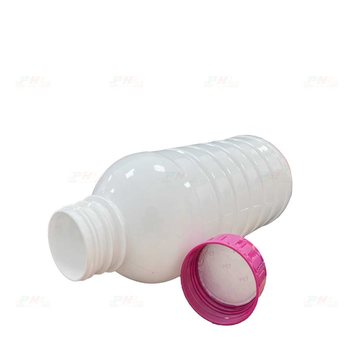 Chai PET 1000mL (1Lit) ø45 Tròn Gân Vai Bầu - Trắng Sữa
