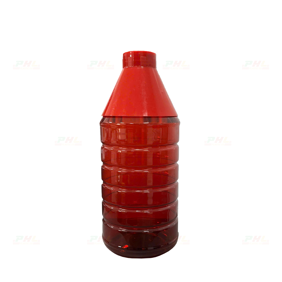 Chai PET 1000mL (1Lit) ø34mm Tròn Gân Vai Xuôi - Nâu Gián
