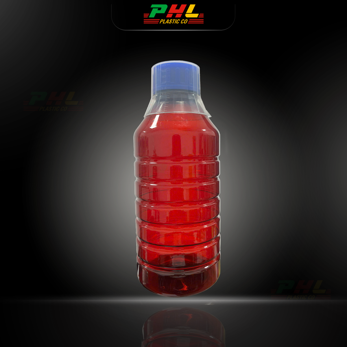 Chai PET 1000mL (1Lit) ø45mm Tròn Gân Vai Xuôi - Nâu Gián