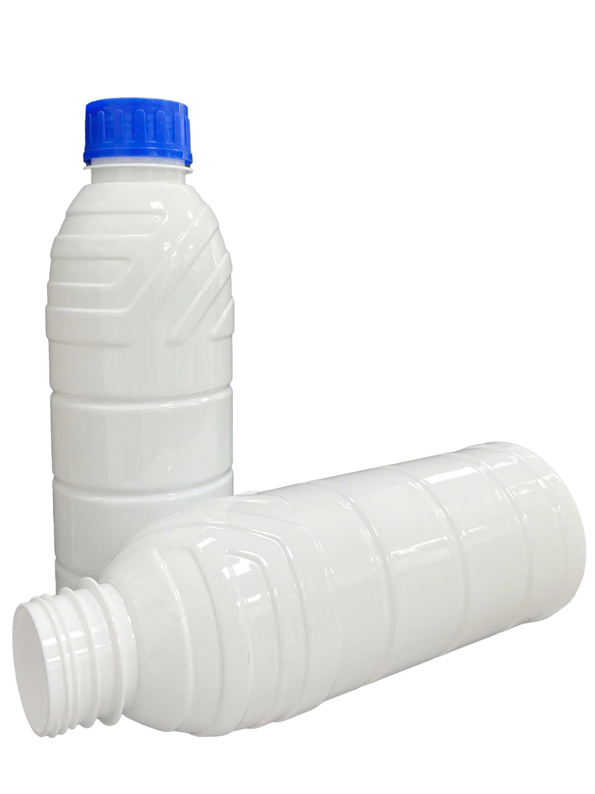 Chai PET 1000mL (1Lit) ø45mm Tròn Vai Gân - Trắng Sữa