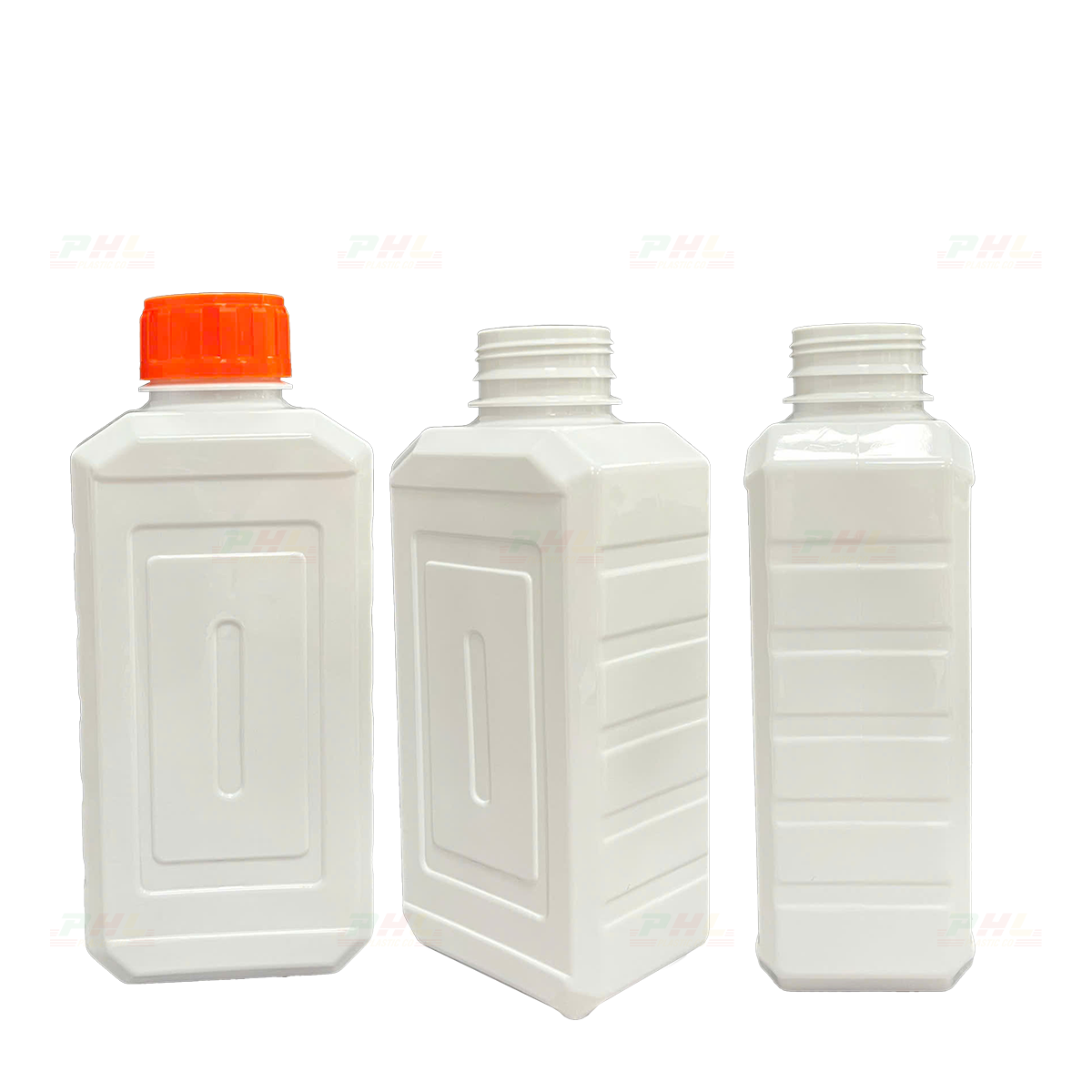 Chai PET 1000mL (1Lit) ø45mm Vuông Mới - Trắng Sữa