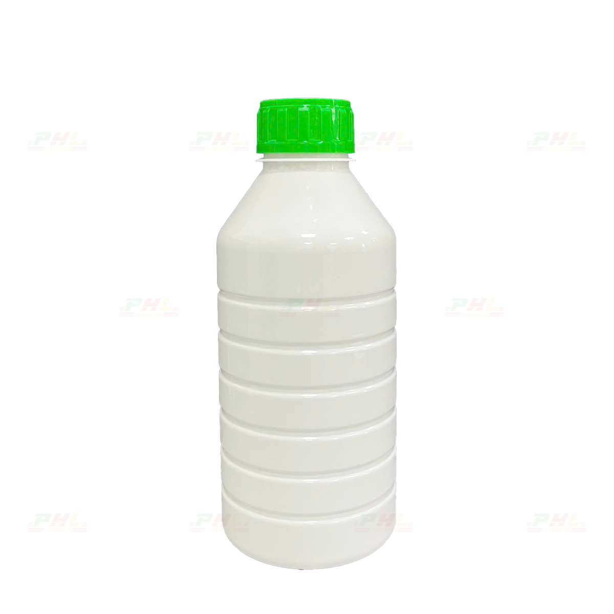 Chai PET 1000mL (1Lit) ø45mm Tròn Gân Vai Xuôi - Trắng Sữa