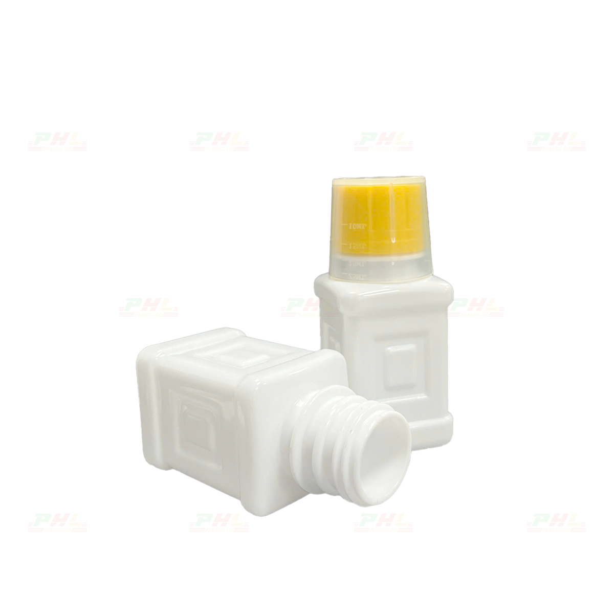 PET 75mL ø28mm Square Bottle - Milky White