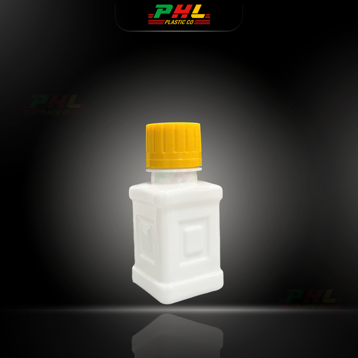 PET 75mL ø28mm Square Bottle - Milky White