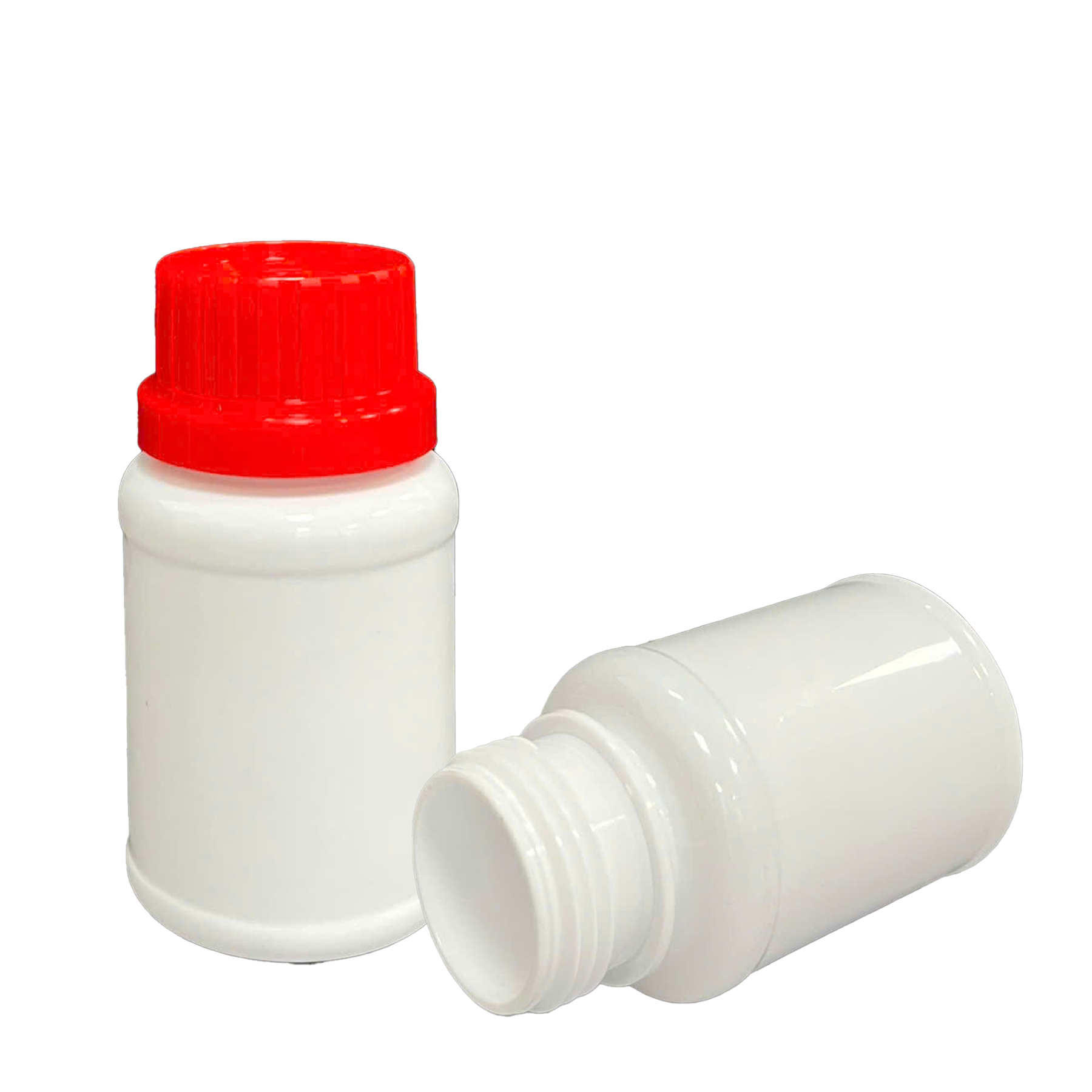 Chai PET 100mL ø38mm Tròn 2 Gờ - Trắng Sữa