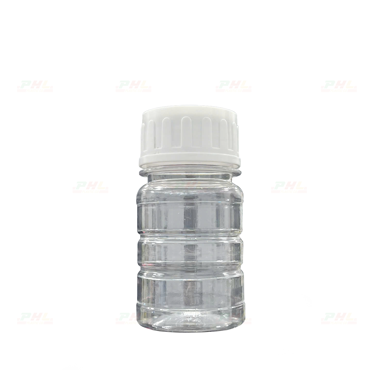 Chai PET 100mL ø45mm Tròn Gân - Trong