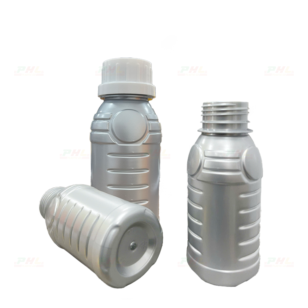 Chai PET 150mL ø33mm Tam Giác - Metallic Silver