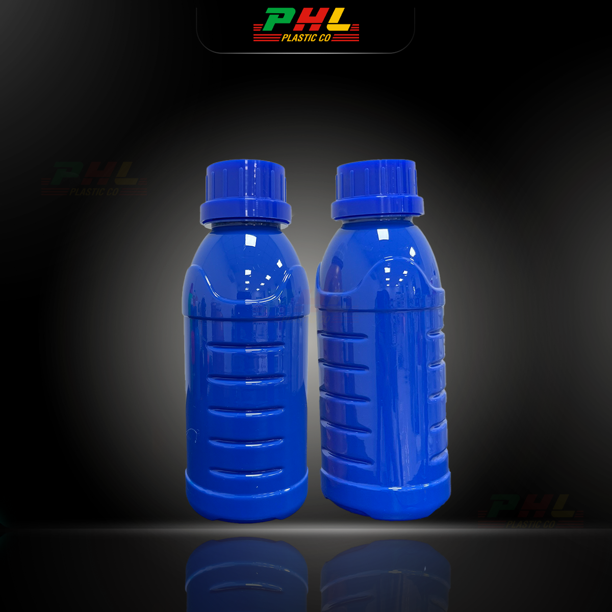Chai PET 250mL ø33mm Tam Giác - Xanh Dương