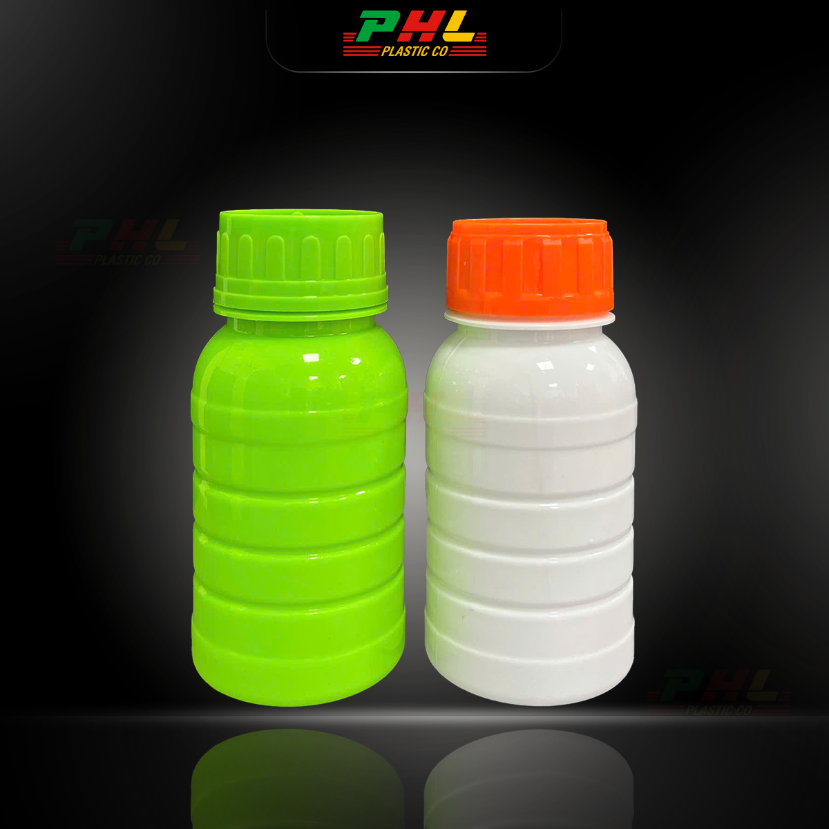 Chai PET 250mL ø45mm Tròn Gân - Trắng Sữa