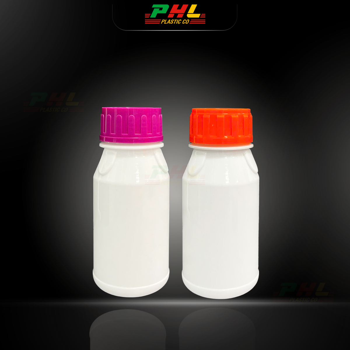 Chai PET 250mL ø45mm Tròn Ba Cạnh - Trắng Sữa