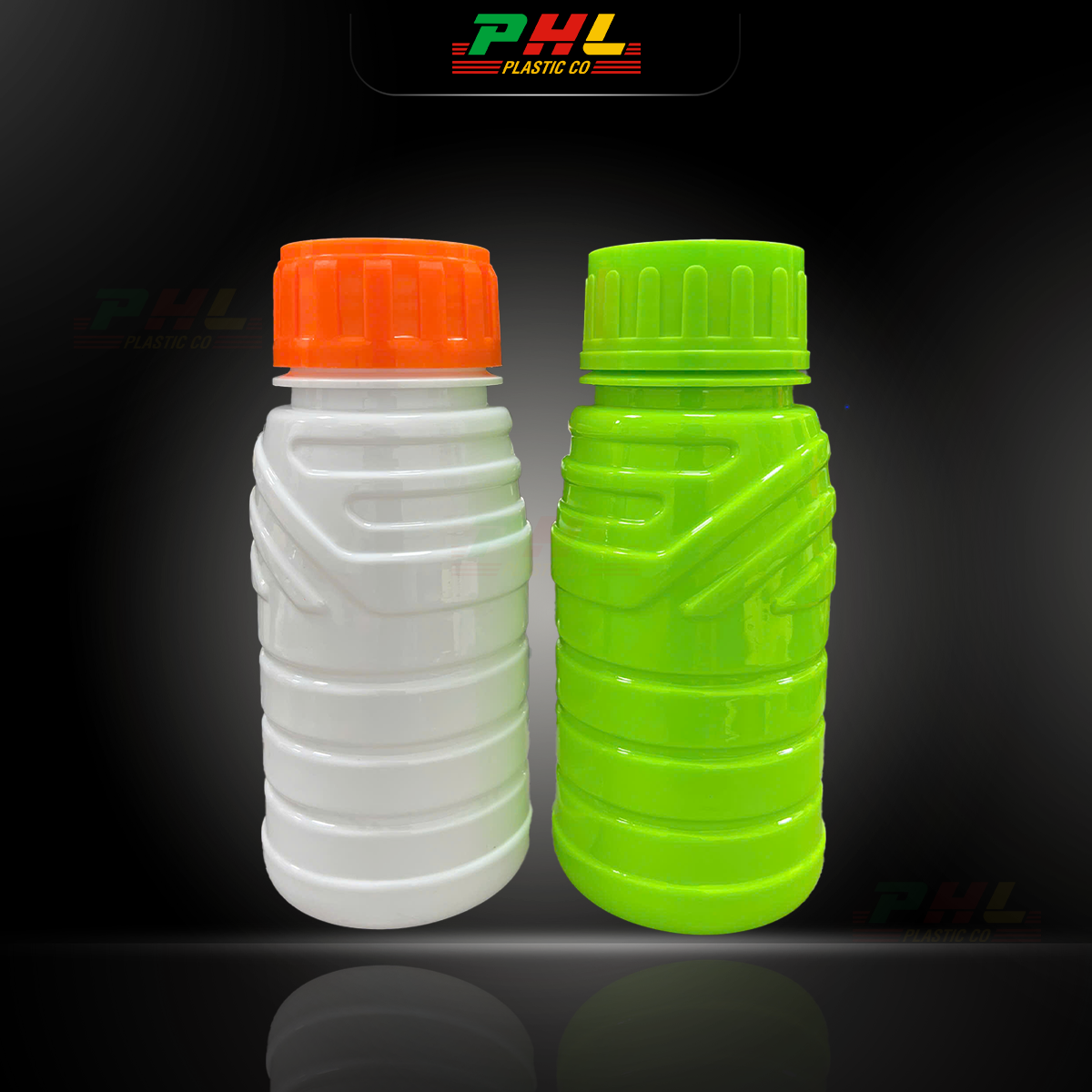 Chai PET 250mL ø45mm Tròn Vai Gân - Trắng Sữa