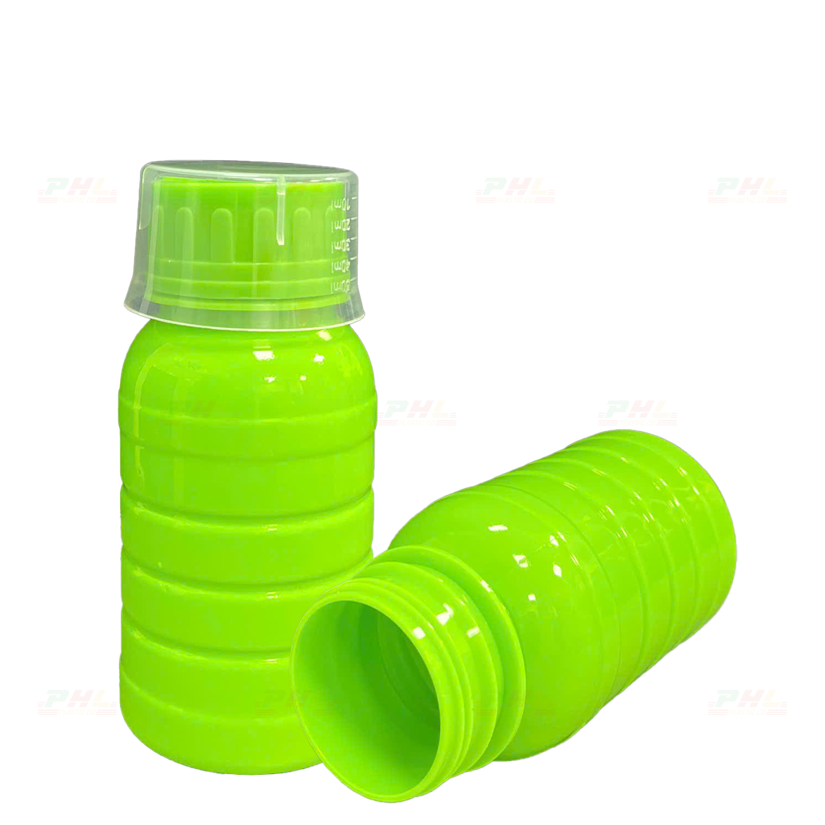 Chai PET 250mL ø45mm Tròn Gân - Xanh Lá Non