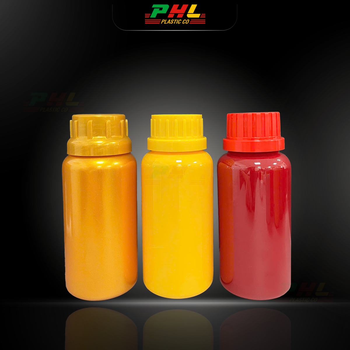 Chai PET 250mL ø38mm Tròn - Vàng