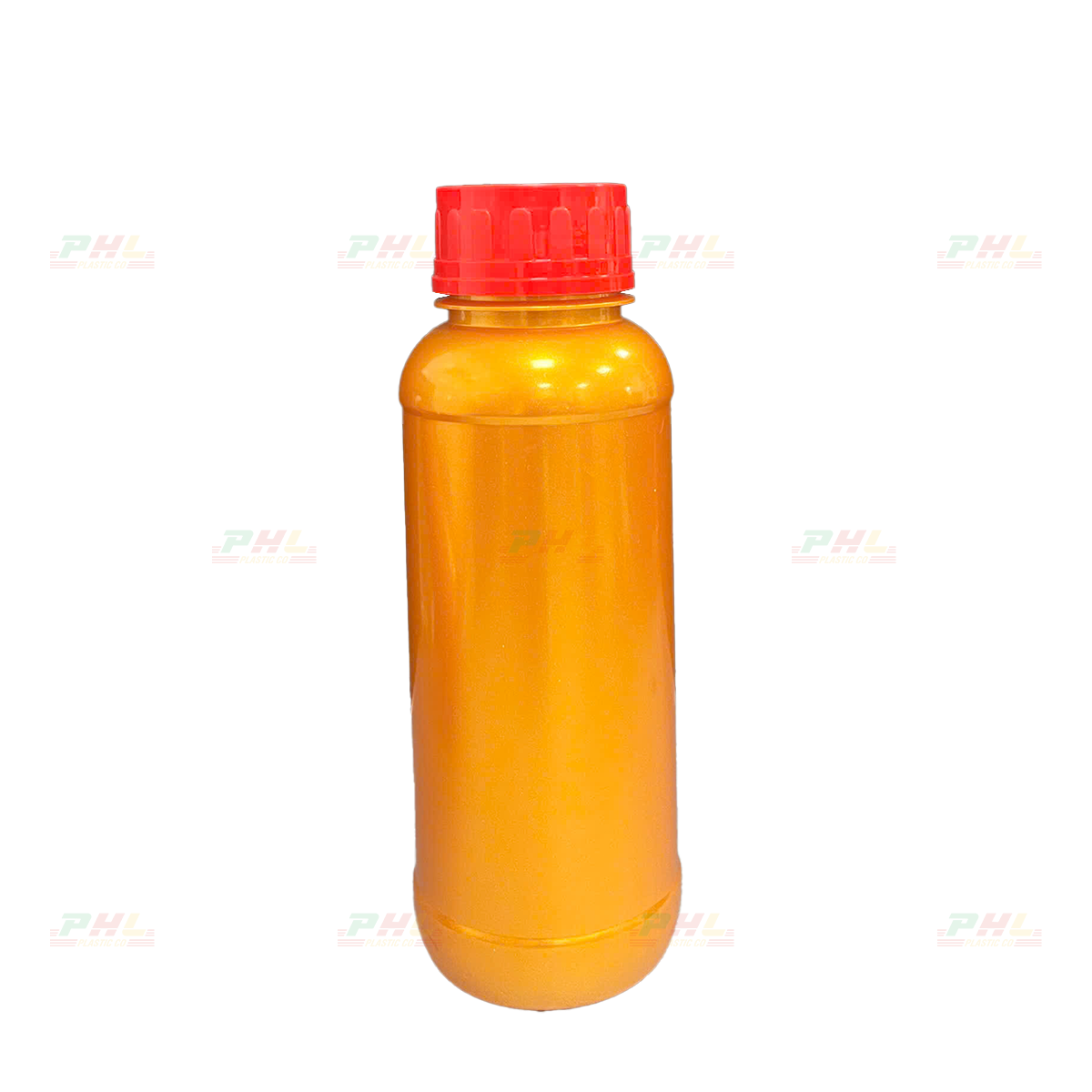 Chai PET 500mL ø45mm Tròn Hai Gờ - Metallic Gold