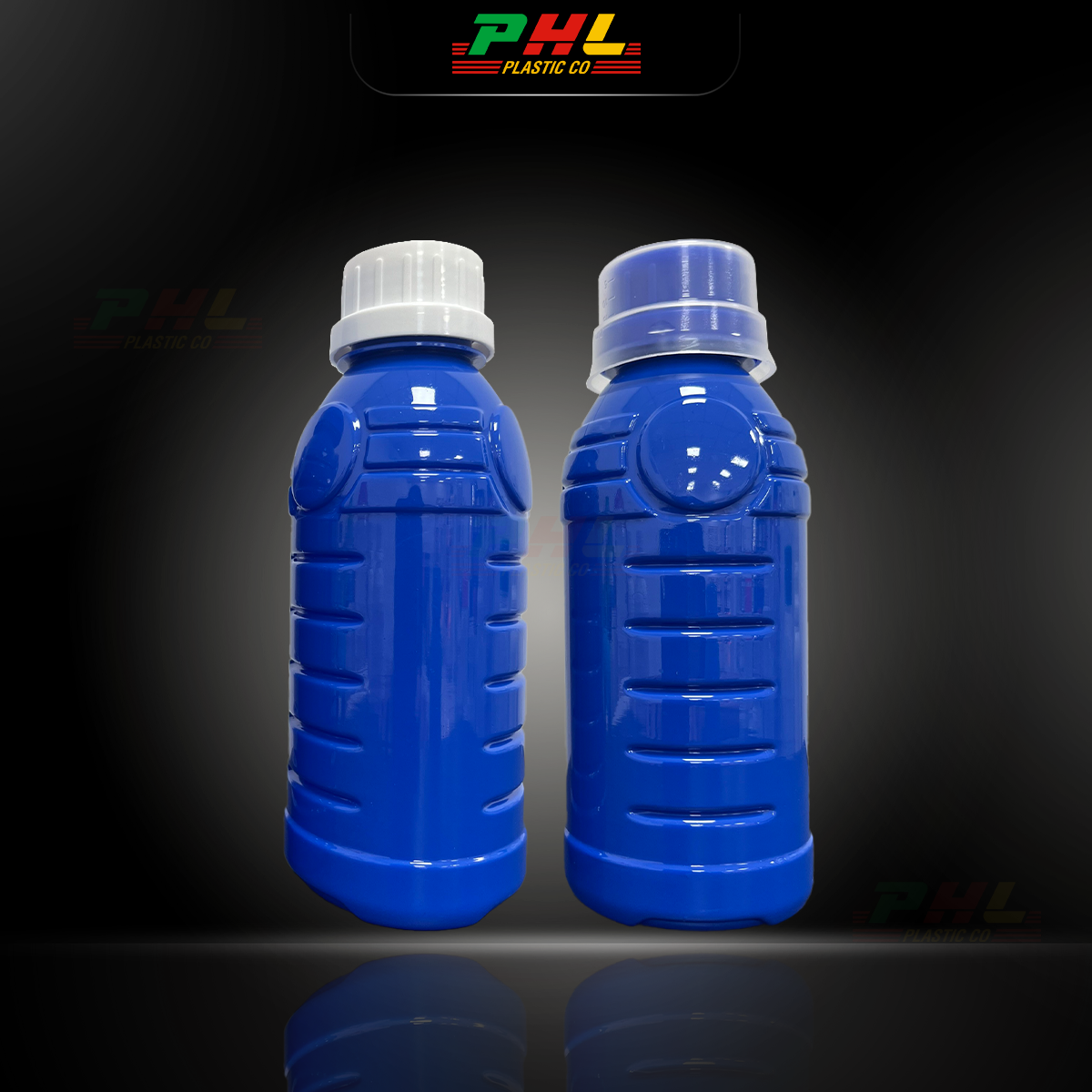 Chai PET 300mL ø33mm Tam Giác - Xanh Dương