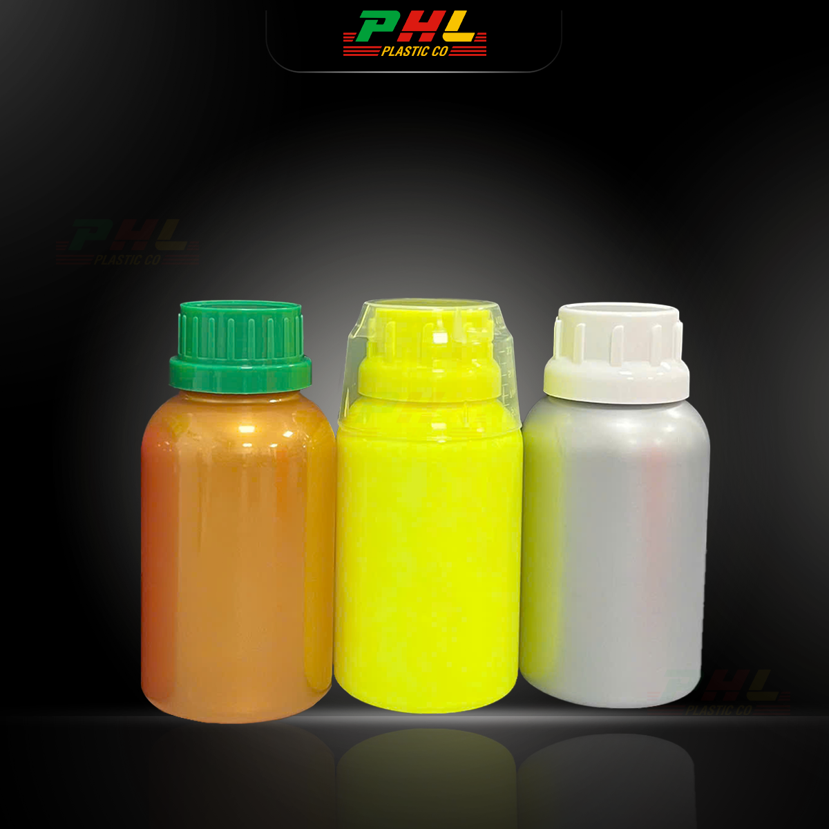 Chai PET 300mL ø38mm Tròn - Vàng Neon