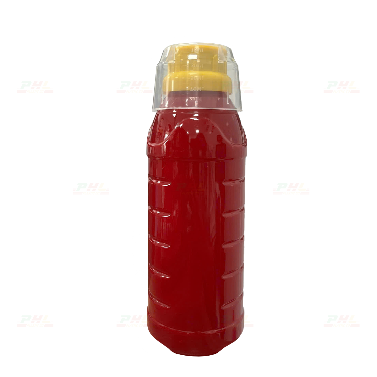 Chai PET 500mL ø38mm Tam Giác - Đỏ Đậm