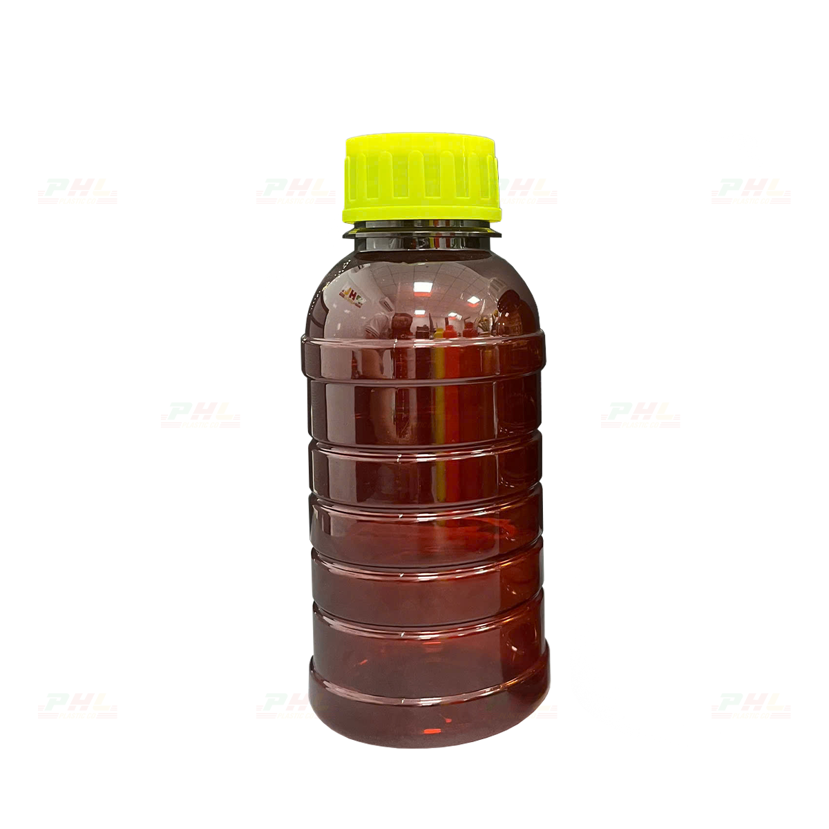 Chai PET 500mL ø45mm Tròn Gân - Nâu Gián
