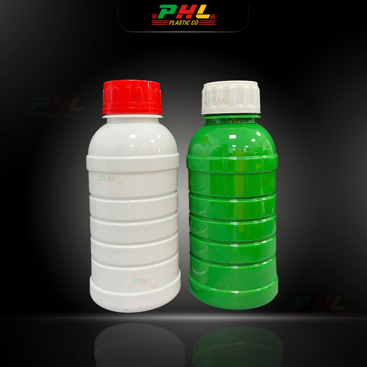 Chai PET 500mL ø45mm Tròn Gân - Trắng Sữa