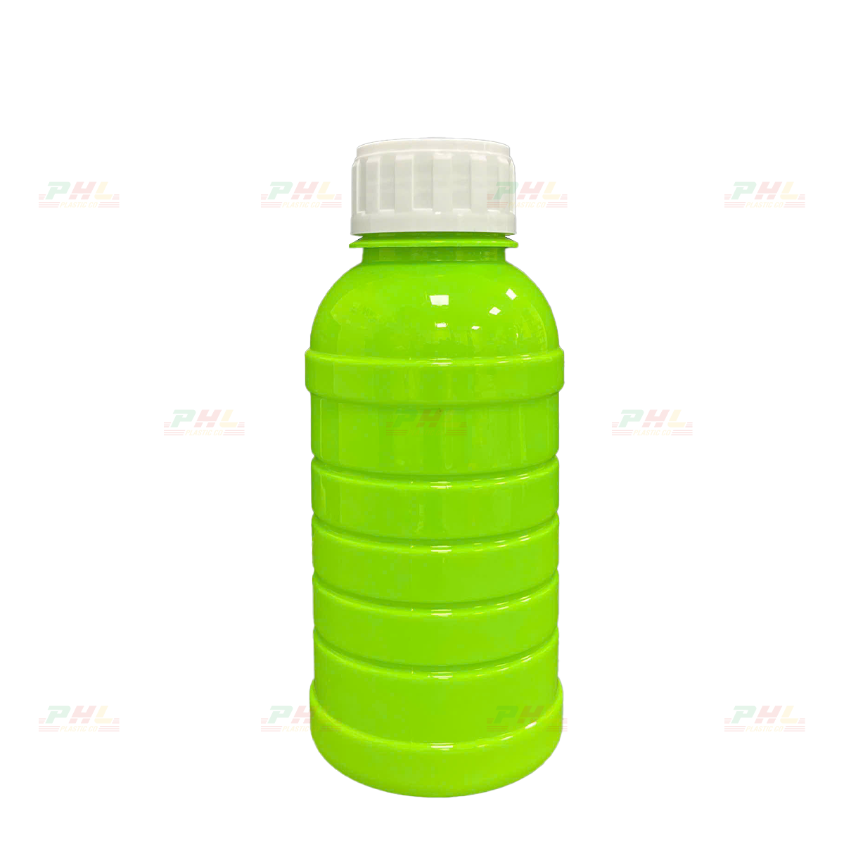 Chai PET 500mL ø45mm Tròn Gân - Xanh Lá Non