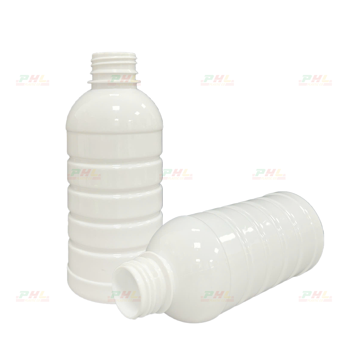 Chai PET 500mL ø34mm Tròn Gân Vai Bầu - Trắng Sữa