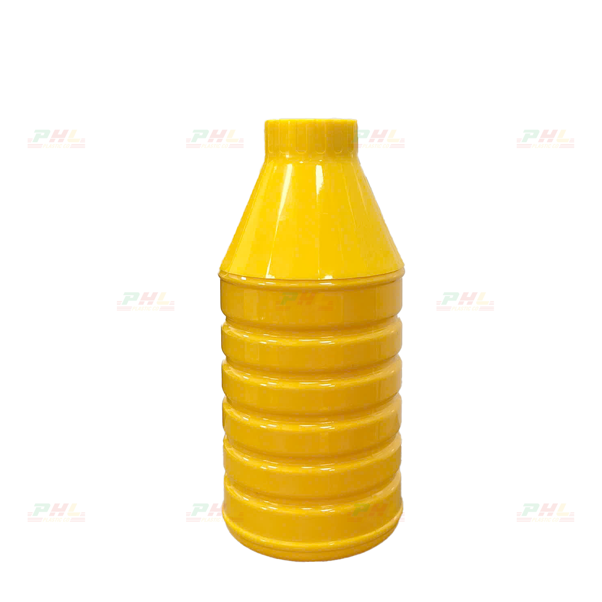 Chai PET 500mL ø34mm Tròn Vai Xuôi Gân Nhỏ - Vàng