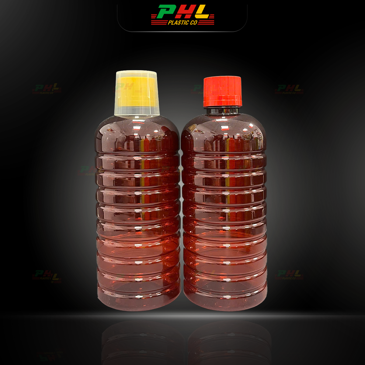 Chai PET 500mL ø28mm Tròn Gân Dày - Nâu Gián