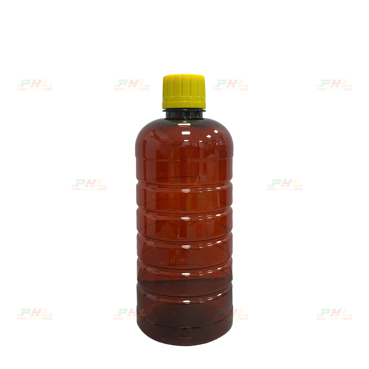 Chai PET 500mL ø28mm Tròn Gân Thưa - Nâu Gián
