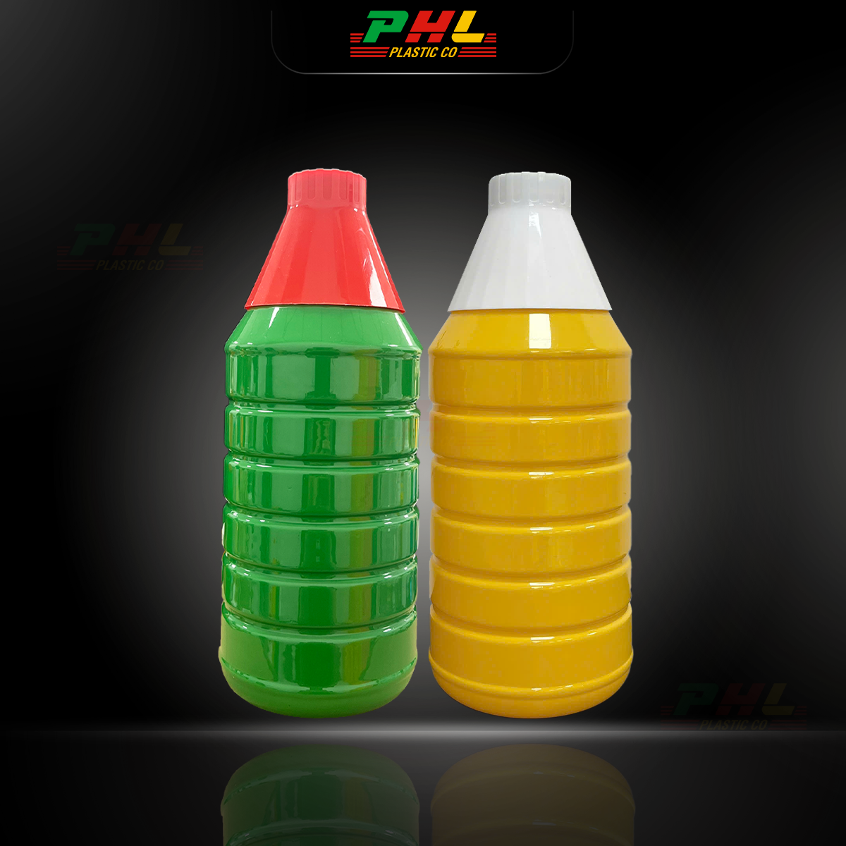 PET Bottle 900mL ø34mm – Round with Sloping Shoulder - Green
